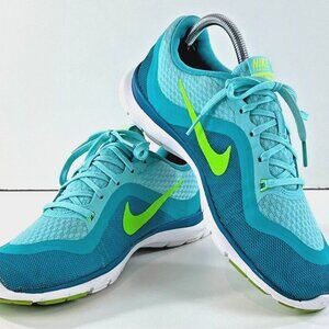 Nike Running Shoes  Womens Flex TR 6 831217-300 Green Teal Blue Size 8.5